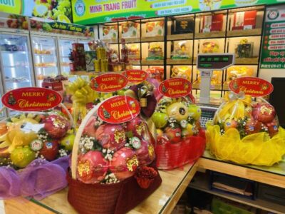 LẴNG GIỎ HOA MIX QUẢ TẠI NHÀ MINH TRANG FRUIT.